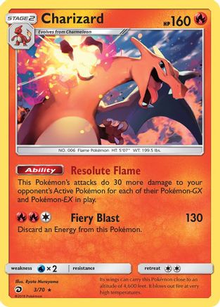 Charizard 003/70 - Holofoil Dragon Majesty - Holo Rare