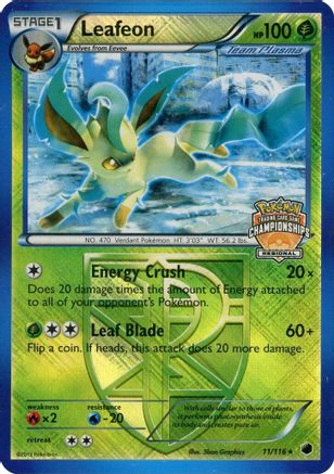 Leafeon 011/116 - Reverse Holofoil League & Championship Cards - Promo