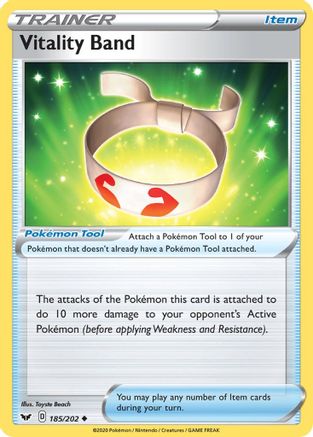 Vitality Band 185/202 - Reverse Holofoil SWSH01 Sword & Shield Base Set - Uncommon