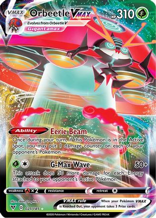 Orbeetle VMAX 021/185 - Holofoil SWSH04 Vivid Voltage - Ultra Rare