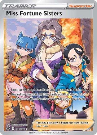 Miss Fortune Sisters (Full Art) 194/196 - Holofoil SWSH11 Lost Origin - Ultra Rare