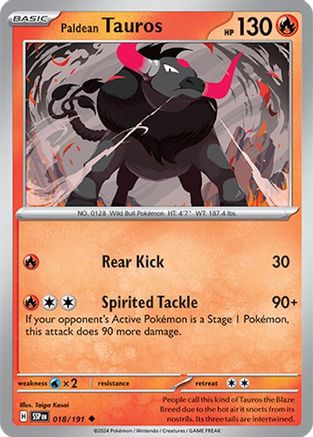 Paldean Tauros 018/191 SV08 Surging Sparks - Uncommon