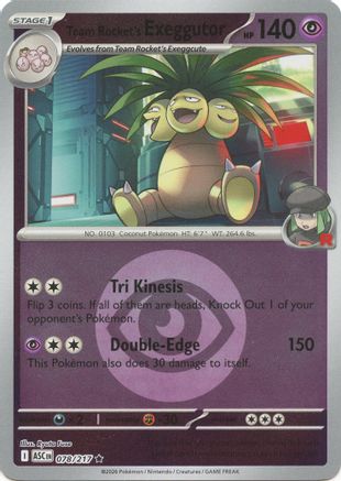 Team Rocket's exeggutor (Energy Symbol Pattern) 078 - Reverse Holofoil ME Ascended Heroes - Rare