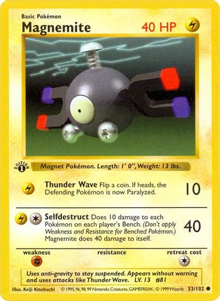Magnemite 053/102  - 1st Edition Base Set Shadowless - Common