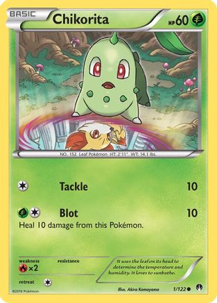 Chikorita 001/122  - Reverse Holofoil XY  BREAKpoint - Common