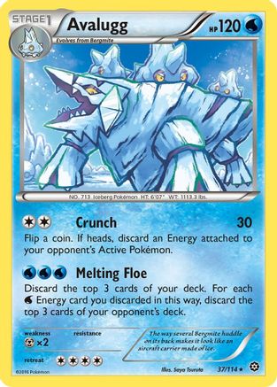 Avalugg 037/114  - Reverse Holofoil XY  Steam Siege - Rare