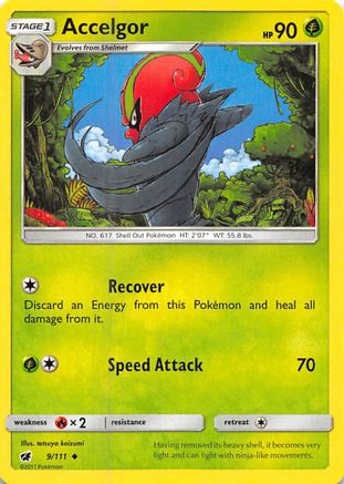 Accelgor 009/111  - Reverse Holofoil SM  Crimson Invasion - Uncommon