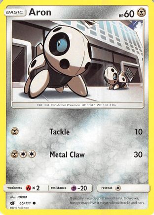 Aron 065/111  - Reverse Holofoil SM  Crimson Invasion - Common