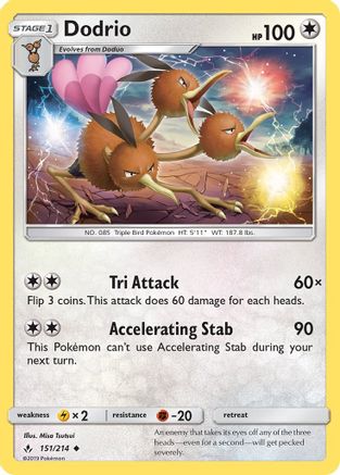 Dodrio 151/214  SM  Unbroken Bonds - Uncommon