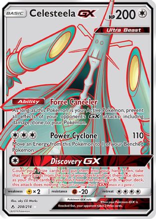 Celesteela GX (Full Art) 208  - Holofoil SM  Unbroken Bonds - Ultra Rare