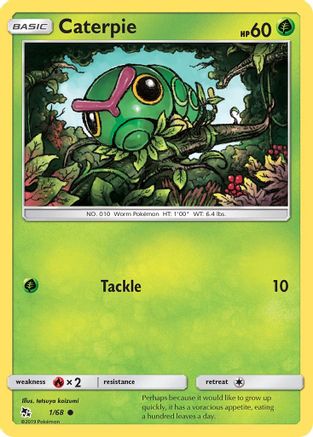 Caterpie 001/68  - Reverse Holofoil Hidden Fates - Common