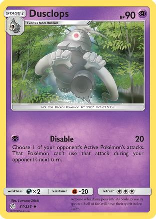 Dusclops 084/236  SM  Cosmic Eclipse - Uncommon