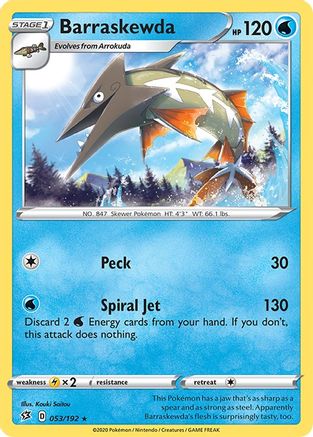 Barraskewda 053/192  SWSH02 Rebel Clash - Rare