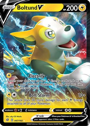 Boltund V 067/192  - Holofoil SWSH02 Rebel Clash - Ultra Rare
