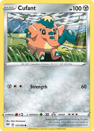 Cufant 131/189  SWSH03 Darkness Ablaze - Common