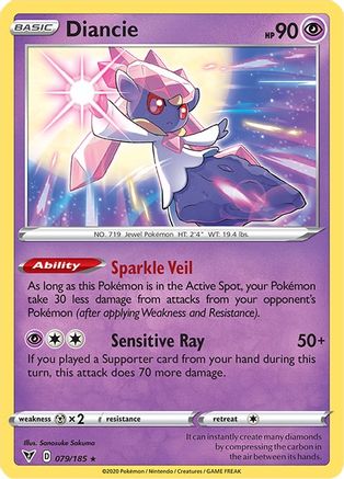Diancie 079/185  - Holofoil SWSH04 Vivid Voltage - Holo Rare