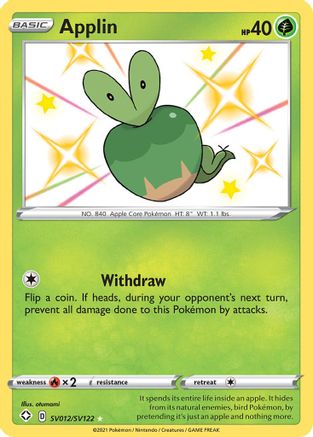 Applin SV012/SV122  - Holofoil Shining Fates Shiny Vault - Shiny Holo Rare
