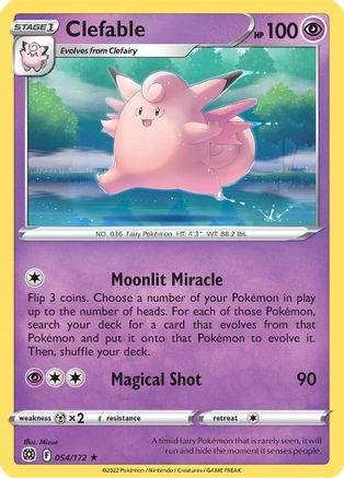Clefable 054/172  SWSH09 Brilliant Stars - Rare