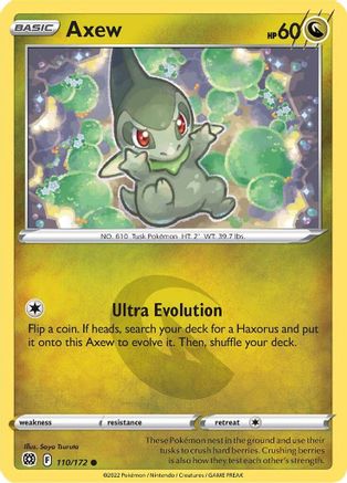 Axew 110/172  - Reverse Holofoil SWSH09 Brilliant Stars - Common