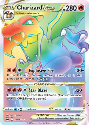 Charizard VSTAR (Secret) 174/172  - Holofoil SWSH09 Brilliant Stars - Secret Rare