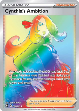 Cynthia's Ambition (Secret) 178/172  - Holofoil SWSH09 Brilliant Stars - Secret Rare