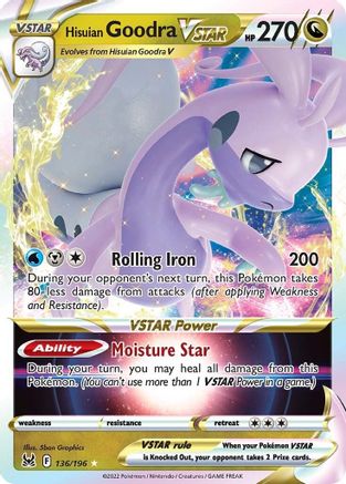 Hisuian Goodra VSTAR 136/196  - Holofoil SWSH11 Lost Origin - Ultra Rare