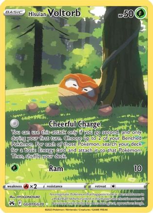 Hisuian Voltorb GG01/GG70  - Holofoil Crown Zenith Galarian Gallery - Ultra Rare