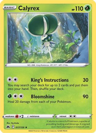 Calyrex 017/159  - Reverse Holofoil Crown Zenith - Holo Rare