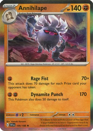 Annihilape 109/198  - Reverse Holofoil SV01 Scarlet & Violet Base Set - Rare