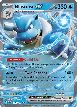 Blastoise ex 009/165  - Holofoil SV Scarlet & Violet 151 - Double Rare