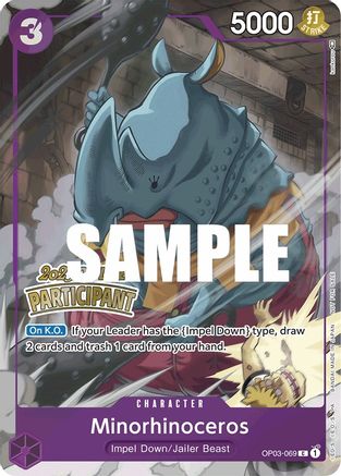 Minorhinoceros (Offline Regional 2023) [Participant] (OP03-069) - One Piece Promotion Cards Foil