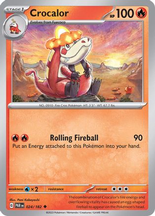 Crocalor 024/182  - Reverse Holofoil SV04 Paradox Rift - Uncommon