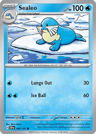 Sealeo 044/191  - Reverse Holofoil SV08 Surging Sparks - Common