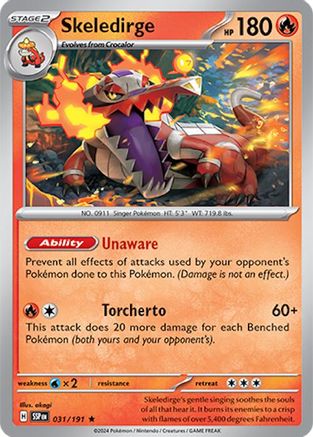 Skeledirge 031/191  - Holofoil SV08 Surging Sparks - Rare