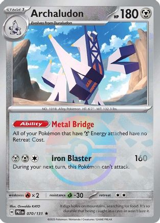 Archaludon (Poke Ball Pattern) 070/131  - Holofoil SV Prismatic Evolutions - Rare