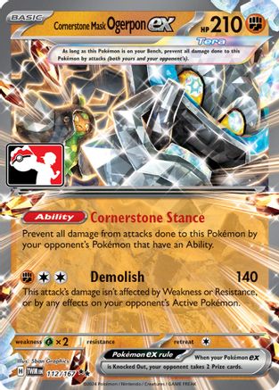 Cornerstone Mask Ogerpon ex 112  - Holofoil Prize Pack Series Cards - Double Rare