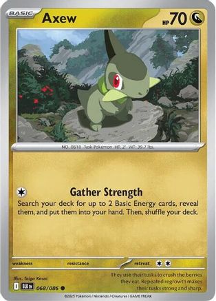 Axew 068/086  - Reverse Holofoil SV Black Bolt - Common
