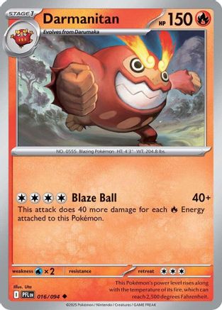 Darmanitan 016  - Reverse Holofoil ME02 Phantasmal Flames - Uncommon
