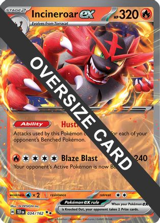 Incineroar ex 034/162  - Holofoil Jumbo Cards - Double Rare