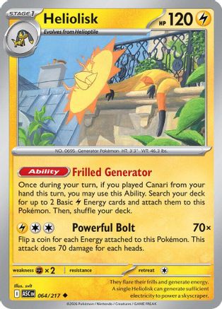 Heliolisk 064/217  - Reverse Holofoil ME Ascended Heroes - Uncommon