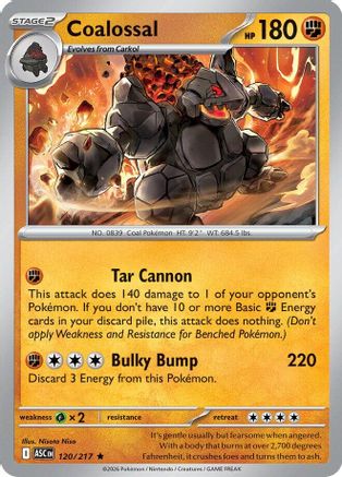 Coalossal 120  - Reverse Holofoil ME Ascended Heroes - Rare