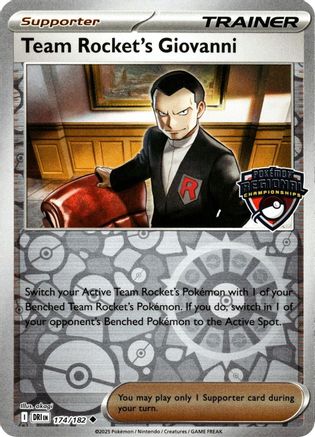 Team Rocket's Giovanni 174  - Reverse Holofoil League & Championship Cards - Uncommon