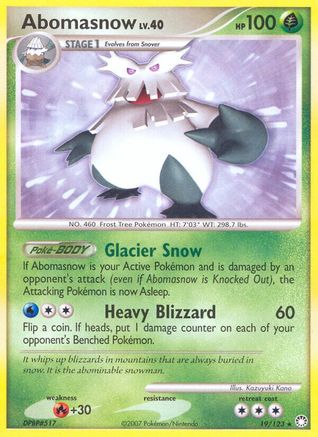 Abomasnow 019  Mysterious Treasures - Rare