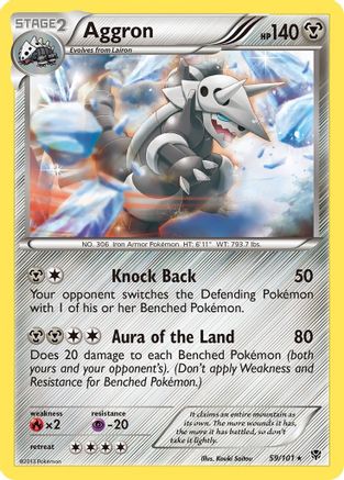 Aggron 059  - Reverse Holofoil Plasma Blast - Rare