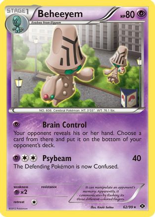 Beheeyem 062  - Reverse Holofoil Next Destinies - Rare