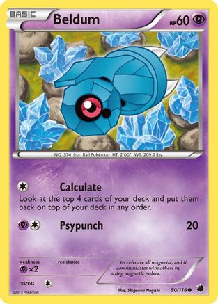 Beldum 050  - Reverse Holofoil Plasma Freeze - Common