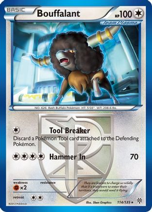 Bouffalant (Team Plasma) 114  - Reverse Holofoil Plasma Storm - Rare