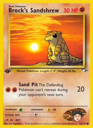 Brock's Sandshrew (72) 072/132  - Unlimited Gym Heroes - Common