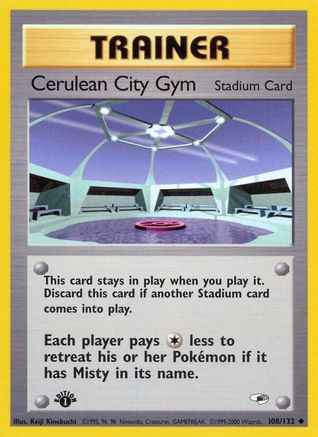 Cerulean City Gym 108/132  - 1st Edition Gym Heroes - Uncommon