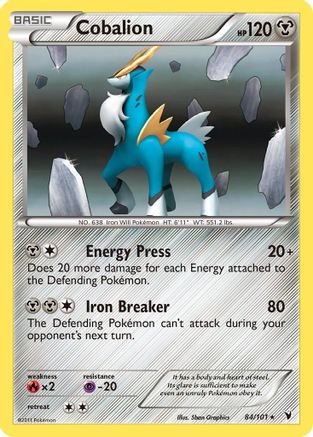 Cobalion 084  - Reverse Holofoil Noble Victories - Holo Rare